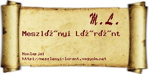 Meszlényi Lóránt névjegykártya